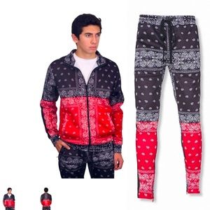 Forever 21 Rebel Minds bandana print tracksuit Sz Large Rebel red / black
